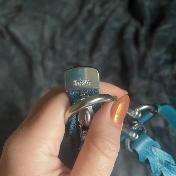 NWT Coach JULES HOBO C9190 Silver/Deep Turquoise - Picture 5 of 8